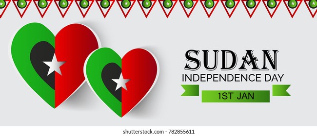 Vector illustration of a background for Sudan Independence Day.