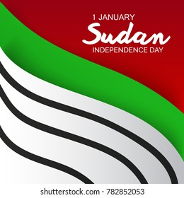 Vector illustration of a background for Sudan National Day.