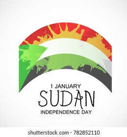 Vector illustration of a background for Sudan National Day.
