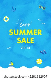 Vector illustration background for summer sale.