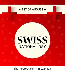 Vector illustration of a background for Swiss National day, Switzerland Independence Day. 