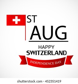 Vector illustration of a background with Switzerland Flag for Swiss National Day.