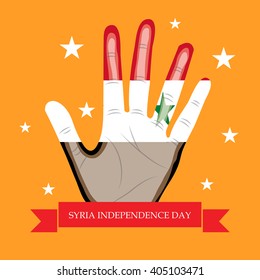 Vector illustration of a background for Syria Independence Day.