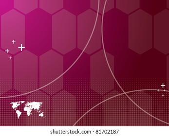 Vector illustration background in technology and the world map