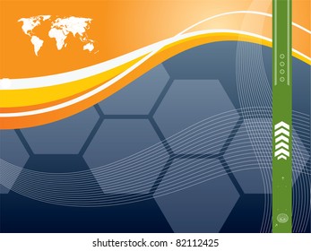 Vector illustration background in technology and the world map