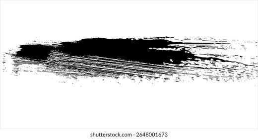 Vector illustration. Background for text. Isolated grunge traces banners set. Black paint. Brush ink stroke.