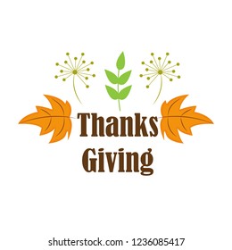  Vector illustration of a Background for Thanksgiving Day. Autumn Seasonal lettering.