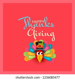  Vector illustration of a Background for Thanksgiving Day. Autumn Seasonal lettering.