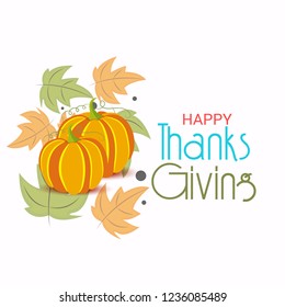  Vector illustration of a Background for Thanksgiving Day. Autumn Seasonal lettering.