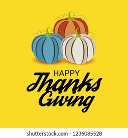  Vector illustration of a Background for Thanksgiving Day. Autumn Seasonal lettering.
