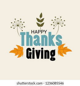  Vector illustration of a Background for Thanksgiving Day. Autumn Seasonal lettering.