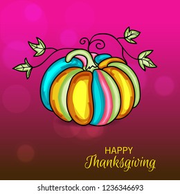  Vector illustration of a Background for Thanksgiving Day. Autumn Seasonal lettering.