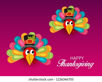  Vector illustration of a Background for Thanksgiving Day. Autumn Seasonal lettering.