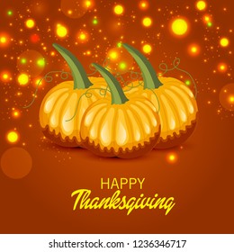  Vector illustration of a Background for Thanksgiving Day. Autumn Seasonal lettering.