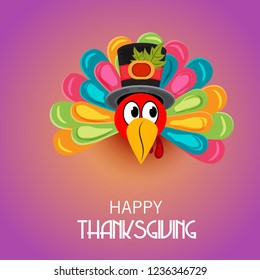  Vector illustration of a Background for Thanksgiving Day. Autumn Seasonal lettering.