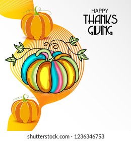  Vector illustration of a Background for Thanksgiving Day. Autumn Seasonal lettering.