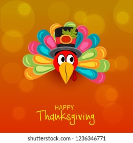 Vector illustration of a Background for Thanksgiving Day. Autumn Seasonal lettering.