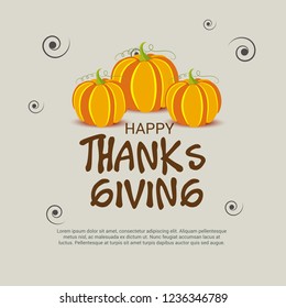  Vector illustration of a Background for Thanksgiving Day. Autumn Seasonal lettering.