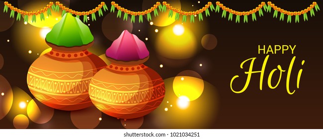 Vector illustration of a  Background for Traditional Indian Festival Holi Celebration.