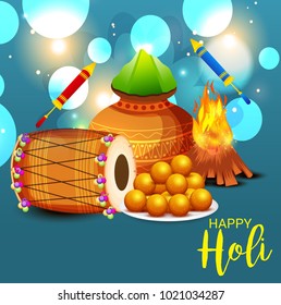 Vector illustration of a Background for Traditional Indian Festival Holi Celebration.