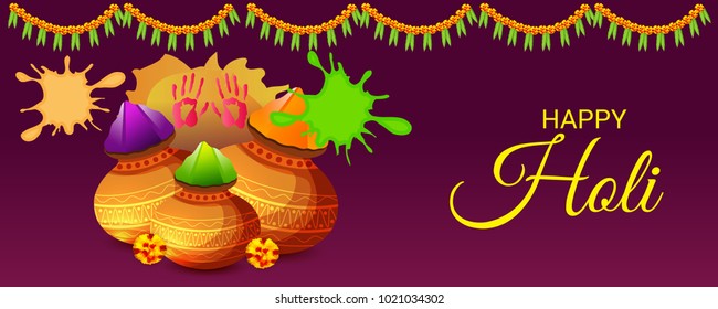 Vektorgrafik eines Hintergrundes für traditionelle indische Festspiele Holi Feier.