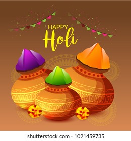 Vector illustration of a Background for Traditional Indian Festival Holi Celebration.