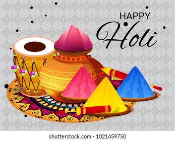 Vector illustration of a Background for Traditional Indian Festival Holi Celebration.