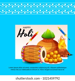 Vector illustration of a Background for Traditional Indian Festival Holi Celebration.