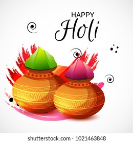 Vector illustration of a Background for Traditional Indian Festival Holi Celebration.