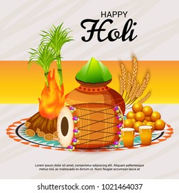 Vector illustration of a Background for Traditional Indian Festival Holi Celebration.