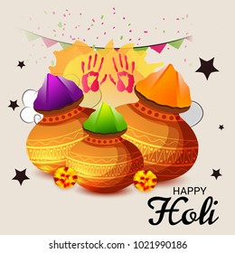 Vector illustration of a Background for Traditional Indian Festival Holi Celebration.