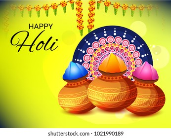 Vector illustration of a Background for Traditional Indian Festival Holi Celebration.
