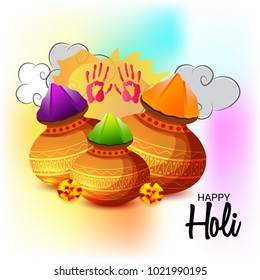 Vector illustration of a Background for Traditional Indian Festival Holi Celebration.