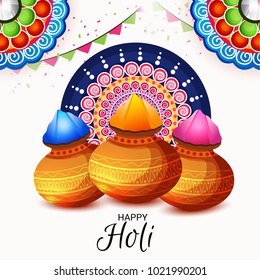 Vector illustration of a Background for Traditional Indian Festival Holi Celebration.