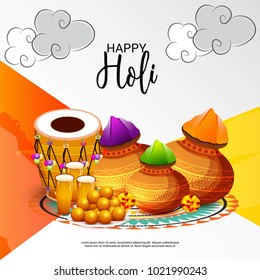 Vector illustration of a Background for Traditional Indian Festival Holi Celebration.