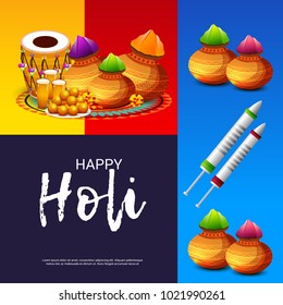 Vector illustration of a Background for Traditional Indian Festival Holi Celebration.