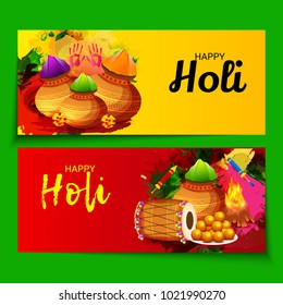 Vector illustration of a Background for Traditional Indian Festival Holi Celebration.