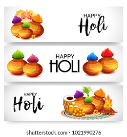 Vector illustration of a Background for Traditional Indian Festival Holi Celebration.
