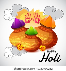 Vector illustration of a Background for Traditional Indian Festival Holi Celebration.