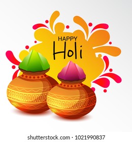 Vector illustration of a Background for Traditional Indian Festival Holi Celebration.