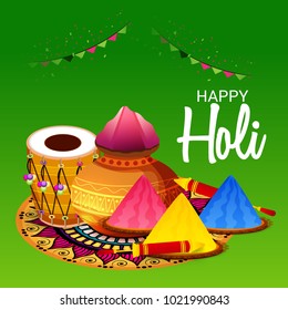 Vector illustration of a Background for Traditional Indian Festival Holi Celebration.