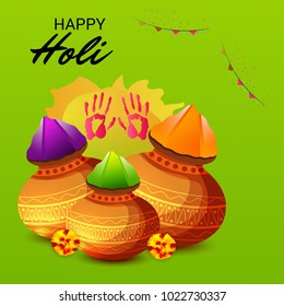 Vector illustration of a Background for Traditional Indian Festival Holi Celebration.