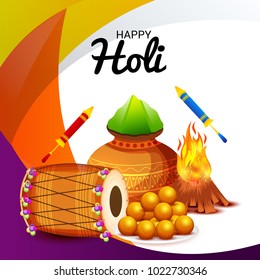 Vector illustration of a Background for Traditional Indian Festival Holi Celebration.