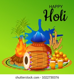 Vector illustration of a Background for Traditional Indian Festival Holi Celebration.