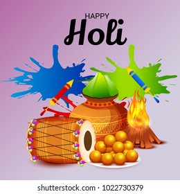 Vector illustration of a Background for Traditional Indian Festival Holi Celebration.
