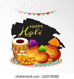 Vector illustration of a Background for Traditional Indian Festival Holi Celebration.