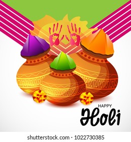Vector illustration of a Background for Traditional Indian Festival Holi Celebration.