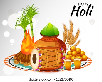 Vector illustration of a Background for Traditional Indian Festival Holi Celebration.