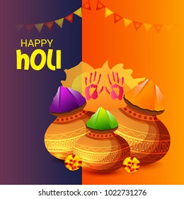 Vector illustration of a Background for Traditional Indian Festival Holi Celebration.