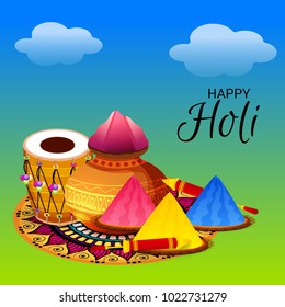 Vector illustration of a Background for Traditional Indian Festival Holi Celebration.